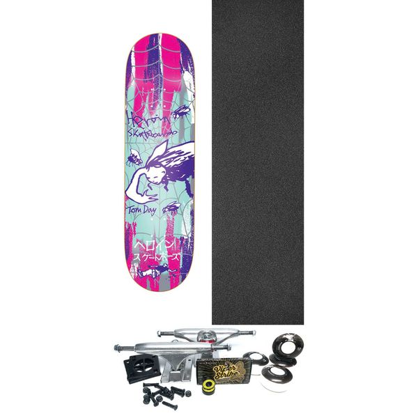 Heroin Skateboards Tom Day Flies Skateboard Deck - 8.5" x 32" - Complete Skateboard Bundle